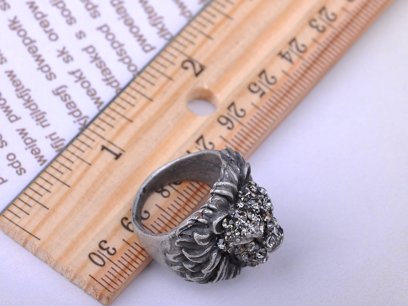 Black Grey Fierce Strong Lion Head Multi Size Statement Rings