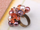 Fabricated Opal White Pearl Smoke Cluster Acry Beaded Jewelry Ring