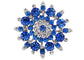 Stunning Face Aqua Blue Snowflake Flower Ring