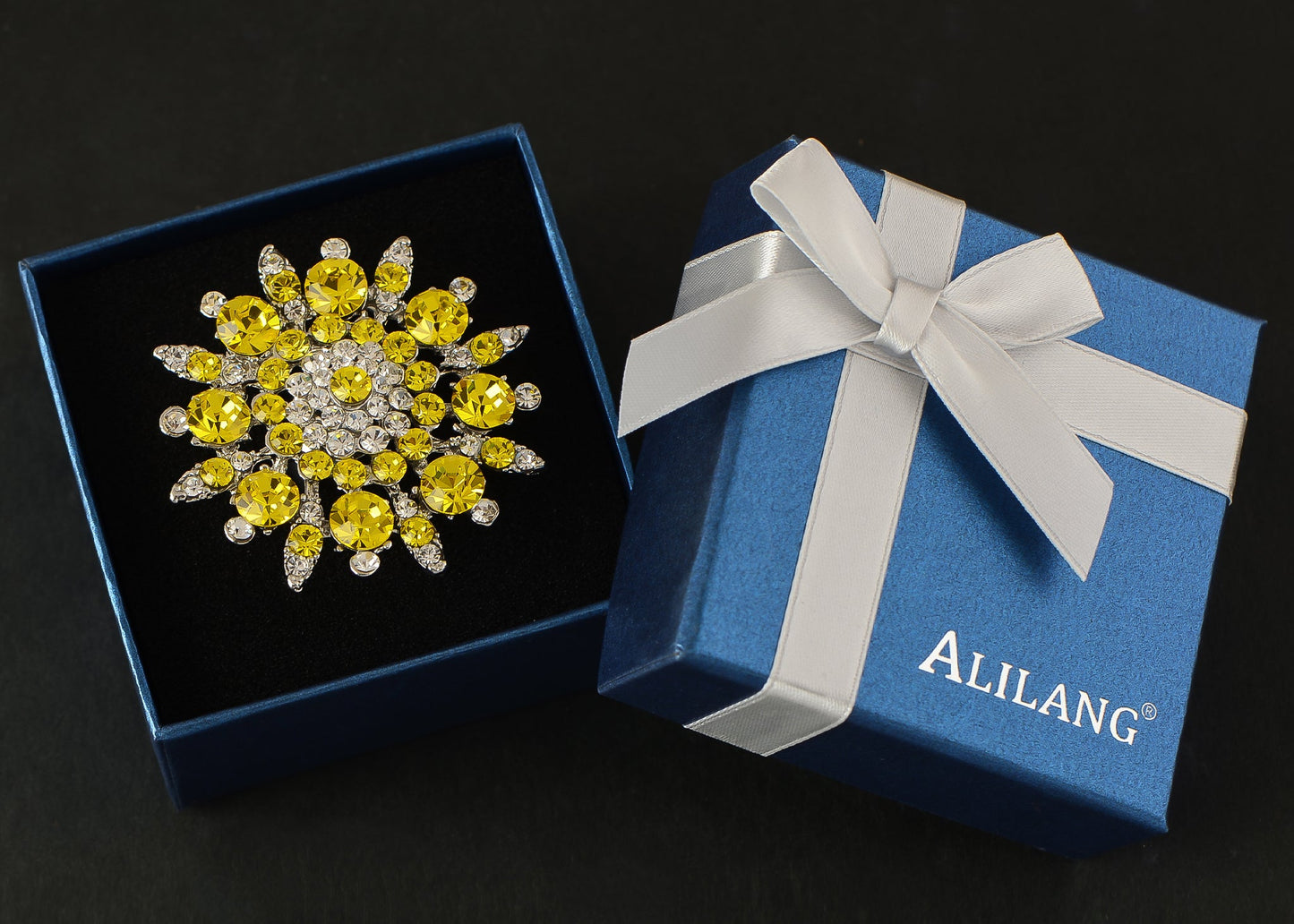 Stunning Face Aqua Blue Snowflake Flower Ring