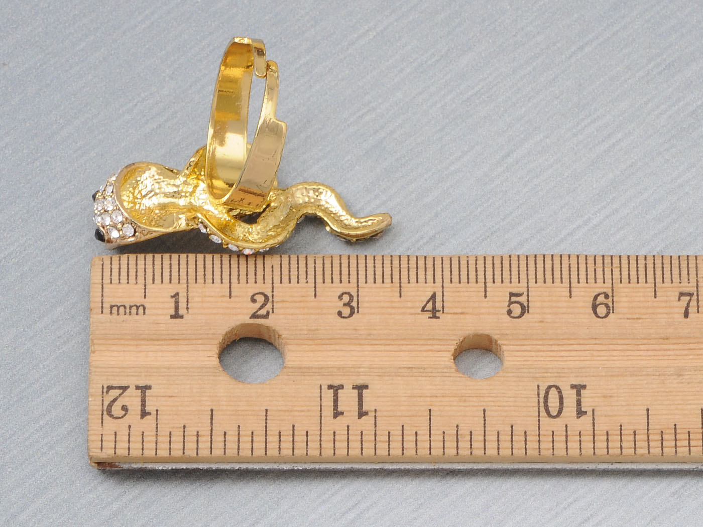 Hissing Cobra Snake Jet Black Ring