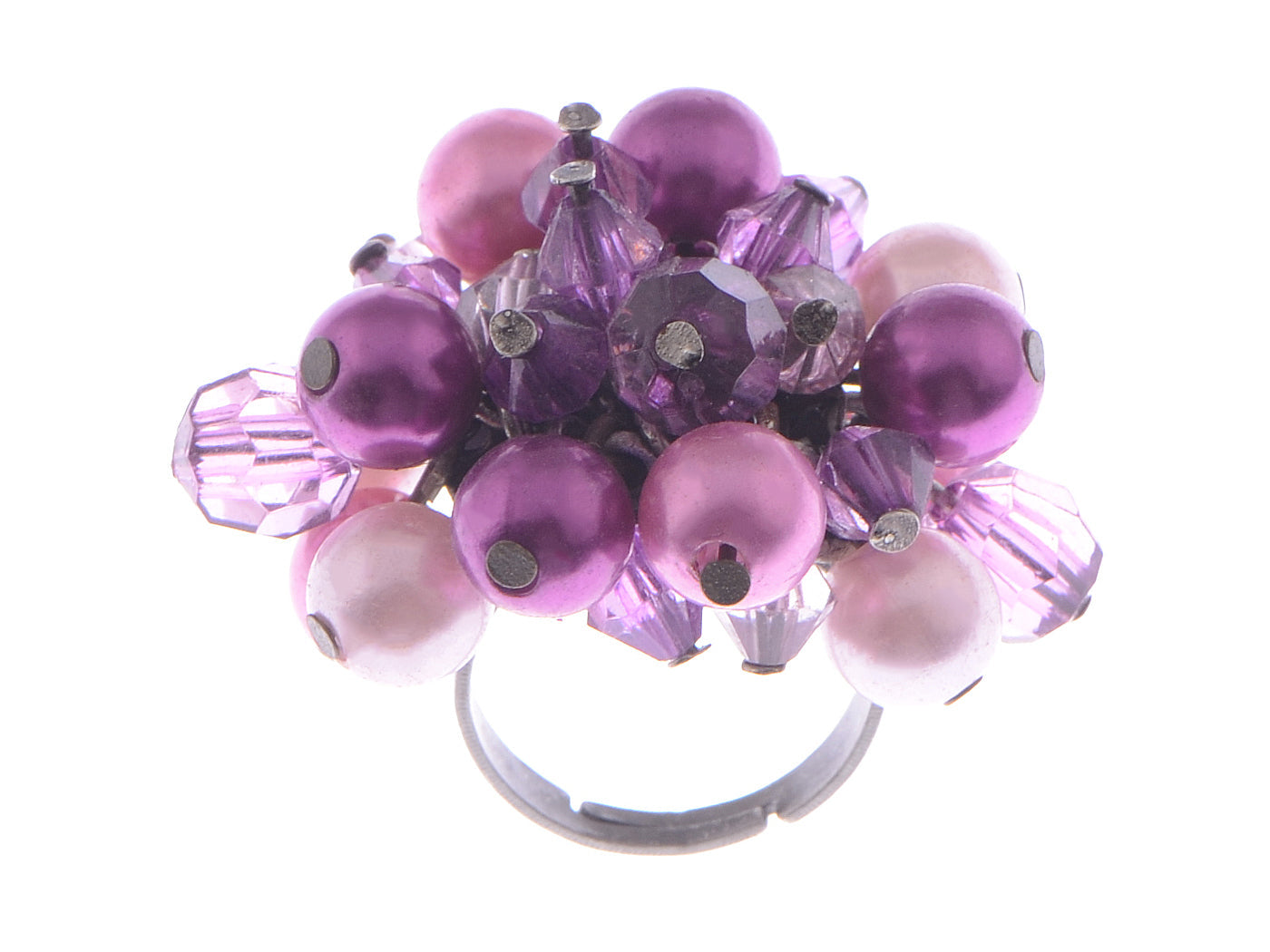 Antique Purple Pearl Bead Bouquet Ring