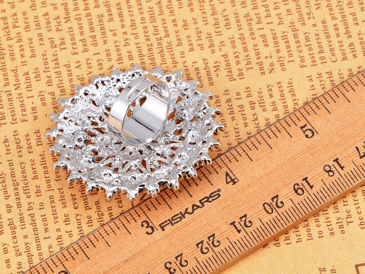 Light Rose Statement Umbrella Flower Ring