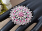 Light Rose Statement Umbrella Flower Ring