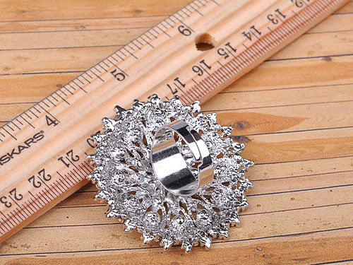 Light Rose Statement Umbrella Flower Ring