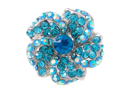 Blue Flower Hand Finger Able Ring