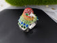 Alilang Women Colorful Crystal Rhinestone Birds Head Shape Rings Mother's Day Birthday Gifts