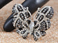 Jet Black White Flying Wing Fly Butterfly Ring
