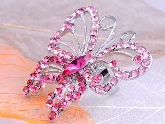 Butterfly Widespread Wing Fly Design Pink Rose Spring Ring