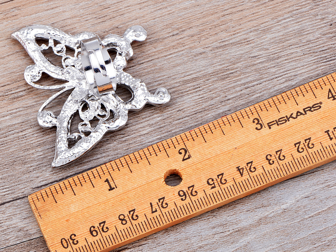 Iridescent Pink Butterfly Heart Ring