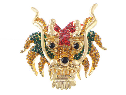 Multicolor Lunar New Year Chinese Zodiac Eastern Dragon Lion Head Ring