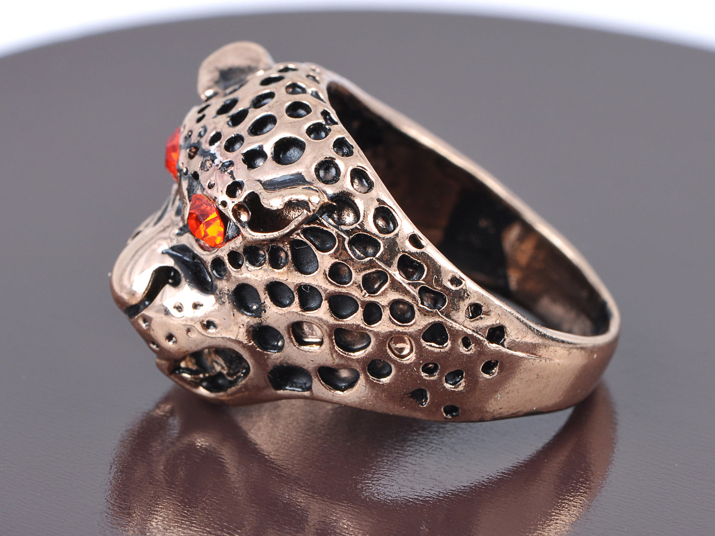 Fierce Red Eyed Jaguar Cougar Angry Spot Animal Sized Ring