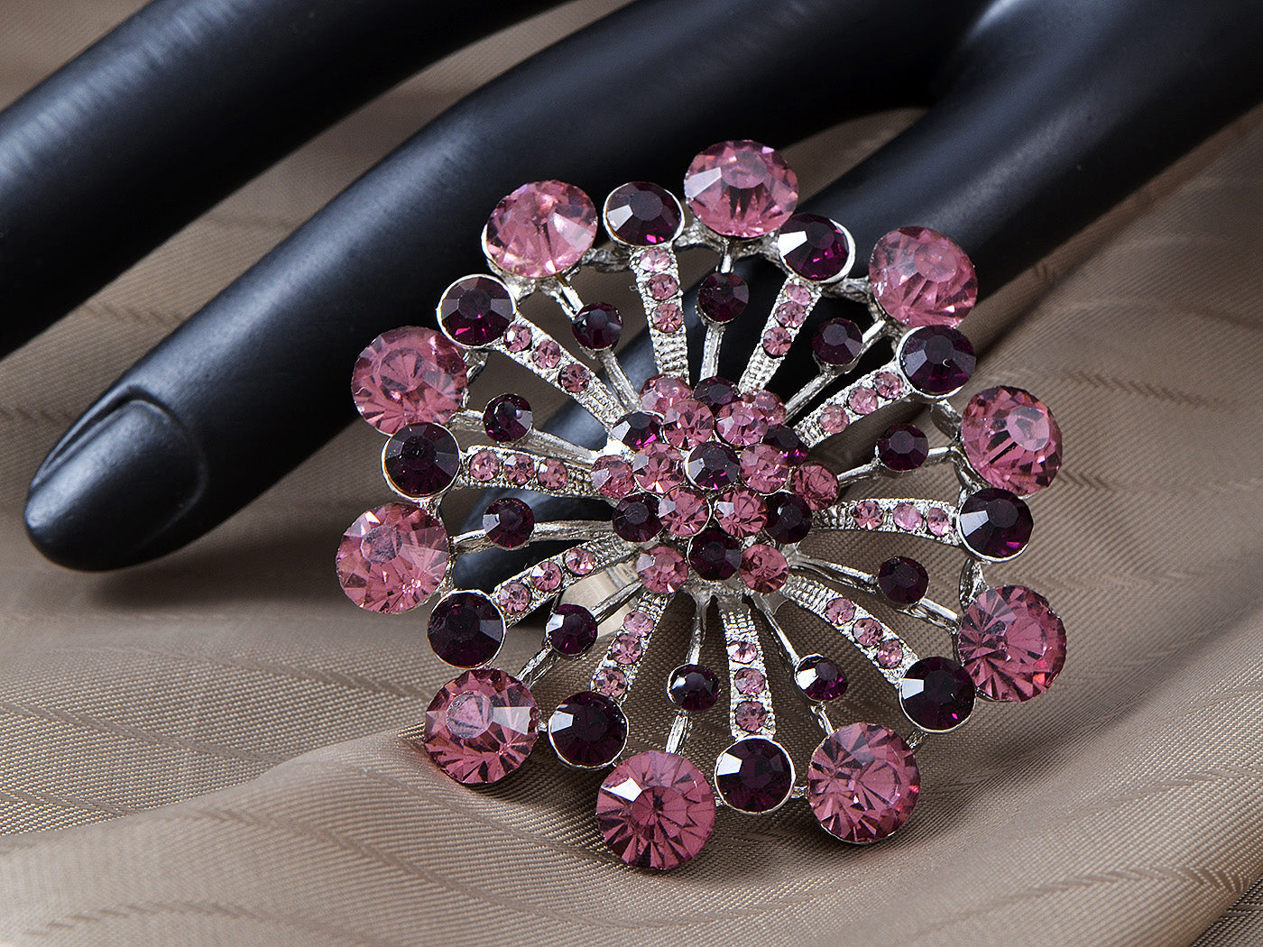 Rose Ruby Bright Firework Cluster Fun Ring