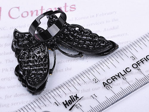 Czech Water Blue Butterfly Ring