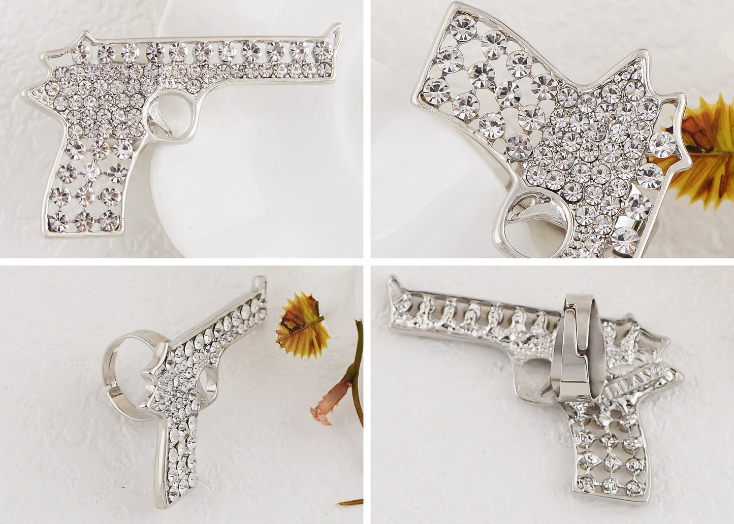 Colored Cutout Gun Pistol Ring