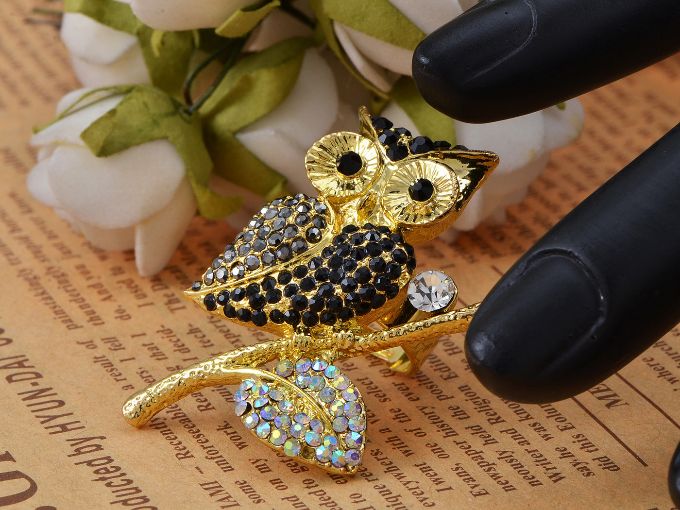 Black Perch Owl Ring