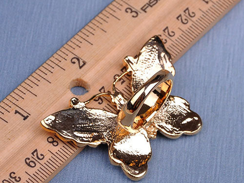 Pearl Beaded Butterfly Spread Beautiful Sized Ring