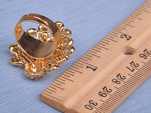 Exotic Wild Bird Indicolite Bright Blue Peacock Tail Ring