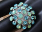 Blue Aqua Jade Abstract 70's Disco Ball Fun Color Sized Ring