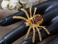 Topaz Czech Spider Long Legged Light Smoked Ring