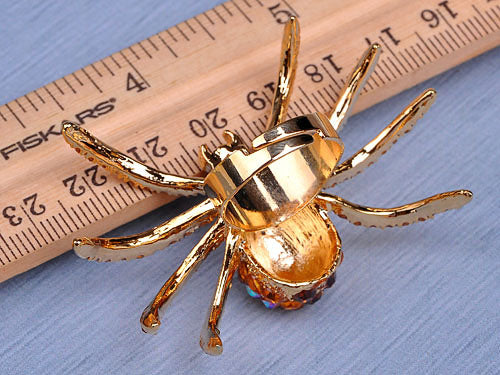 Topaz Czech Spider Long Legged Light Smoked Ring