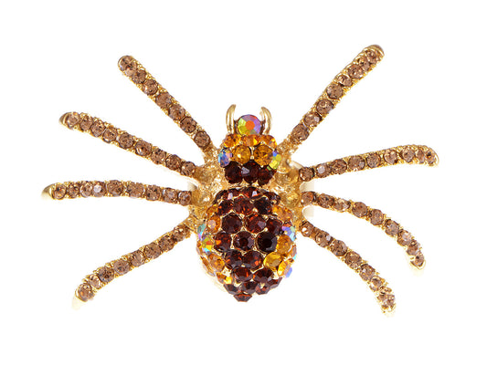 Topaz Czech Spider Long Legged Light Smoked Ring