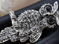 Jet Black Vintage Owl Big Eye Perch Silver Ust Ring
