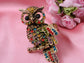 Antique Multicolored Rainbow Owl Bird Ring