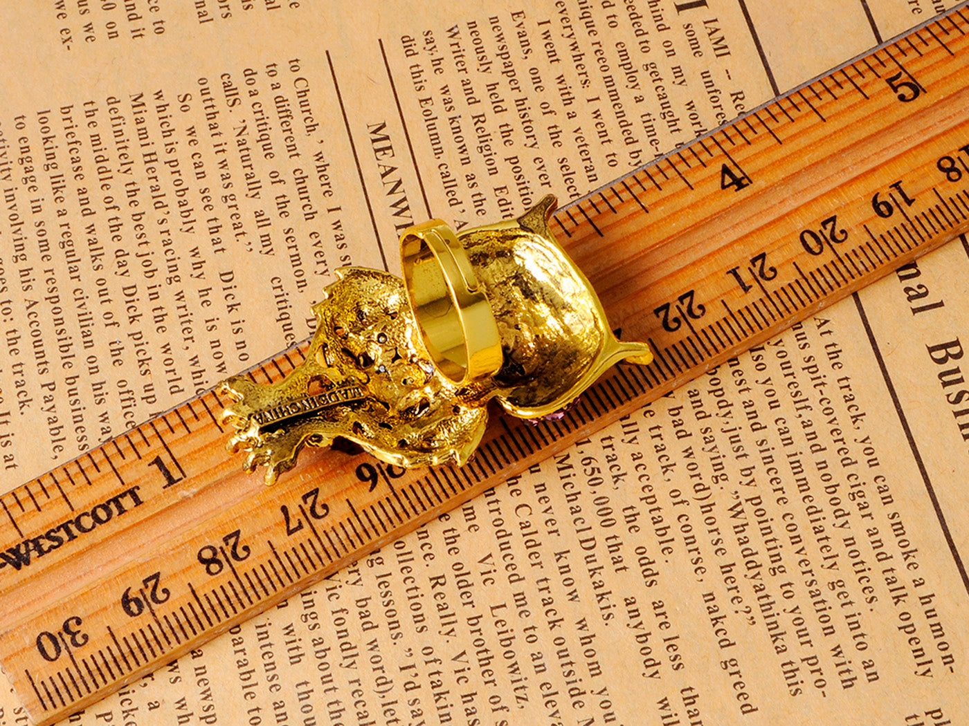 Purple Cocky With It Amethyst Owl Wide Eye Ring