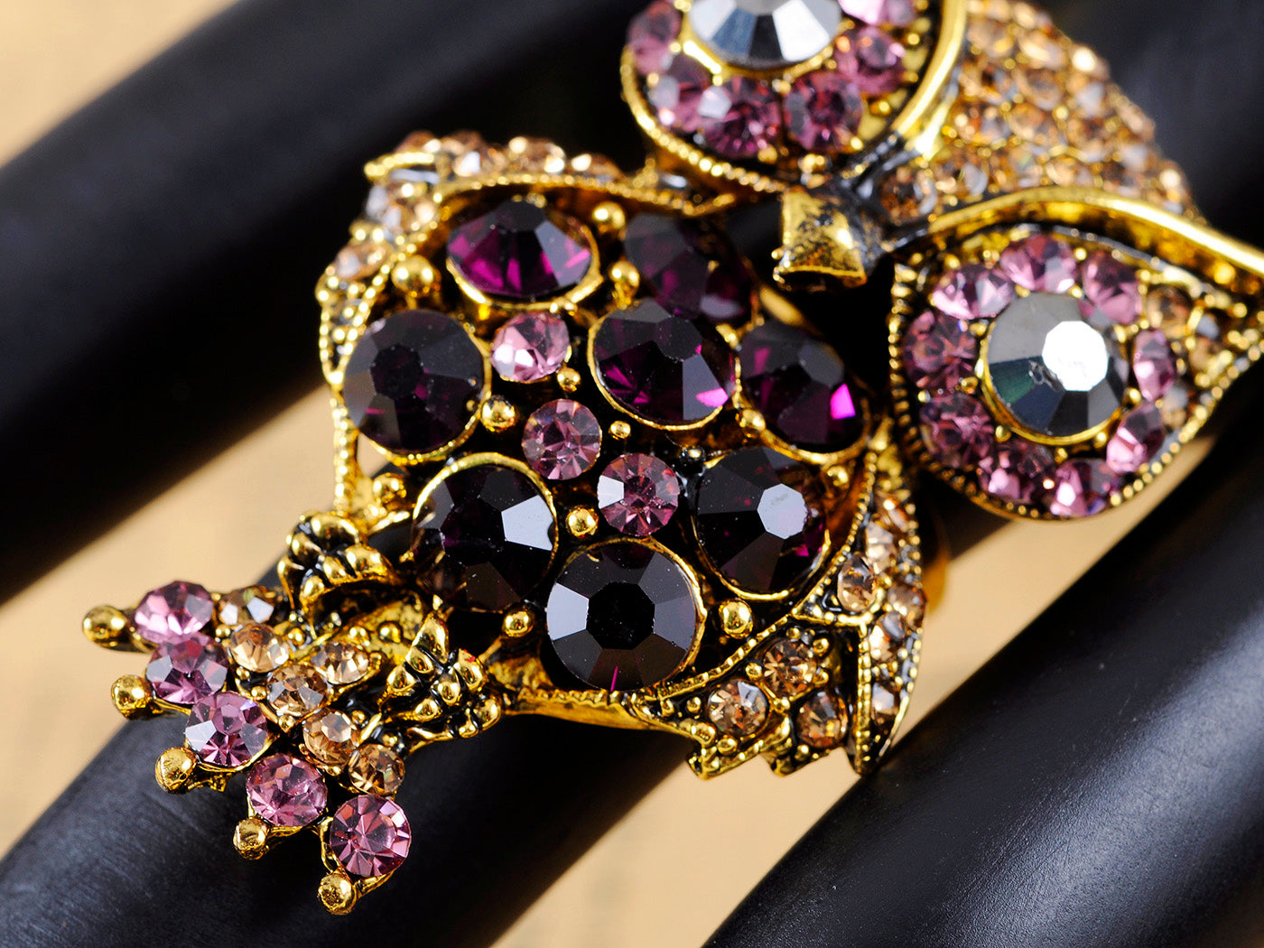 Purple Cocky With It Amethyst Owl Wide Eye Ring