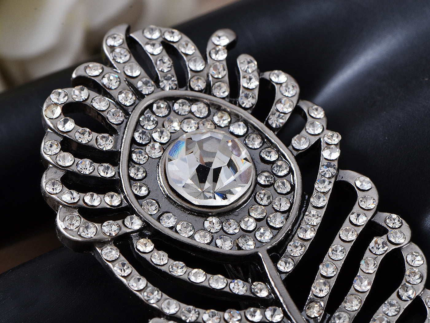 Repro Peacock Feather Statement Ring