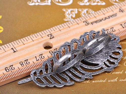 Repro Peacock Feather Statement Ring