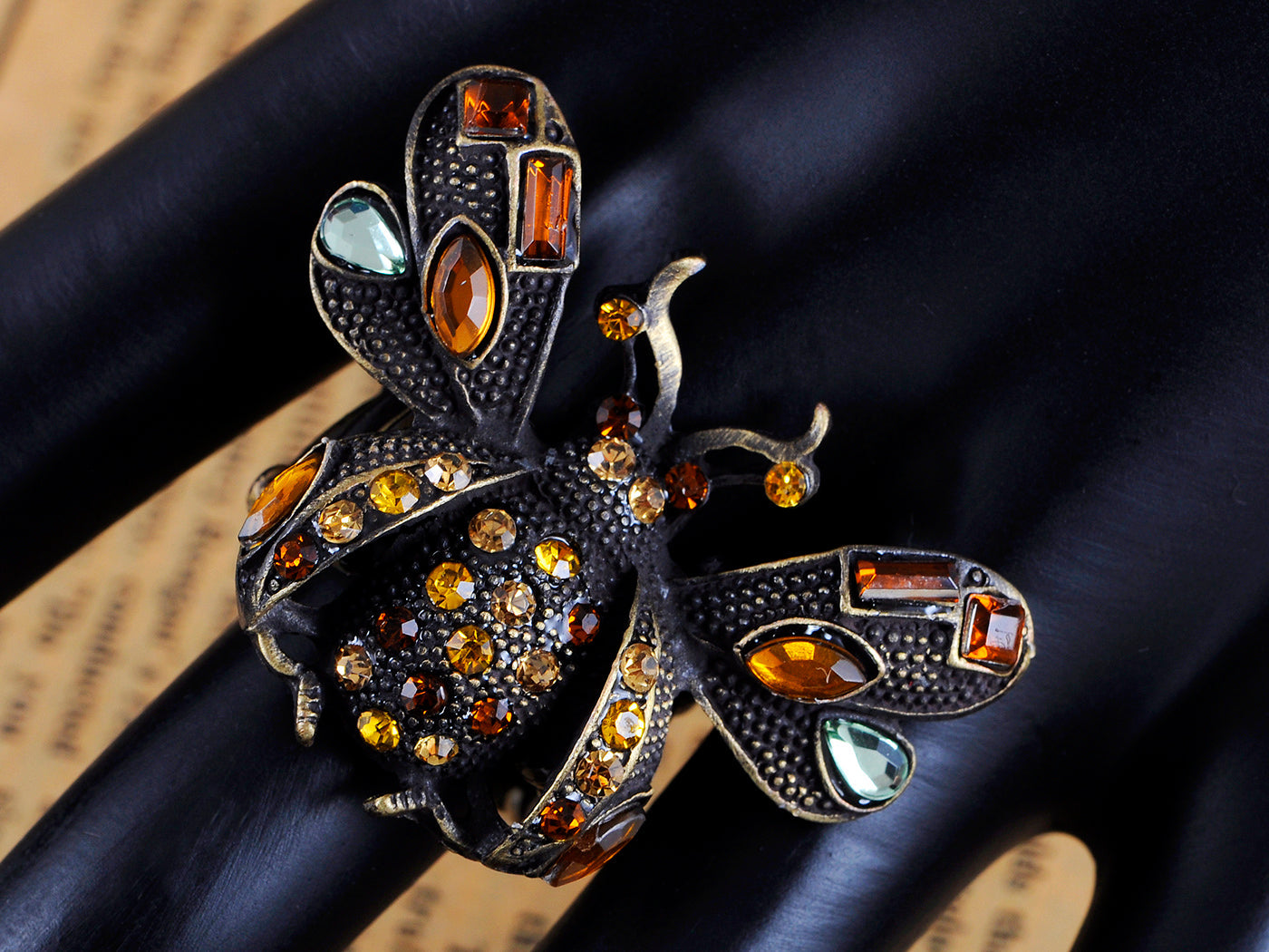 Lady Bug Topaz Stretchable Ring