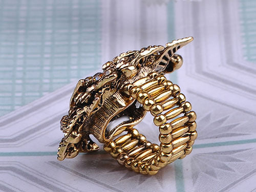 Light Yellow Topaz Leaf Cluster Flower Bouquet Ring