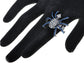 White Blue Spider Bug Ring