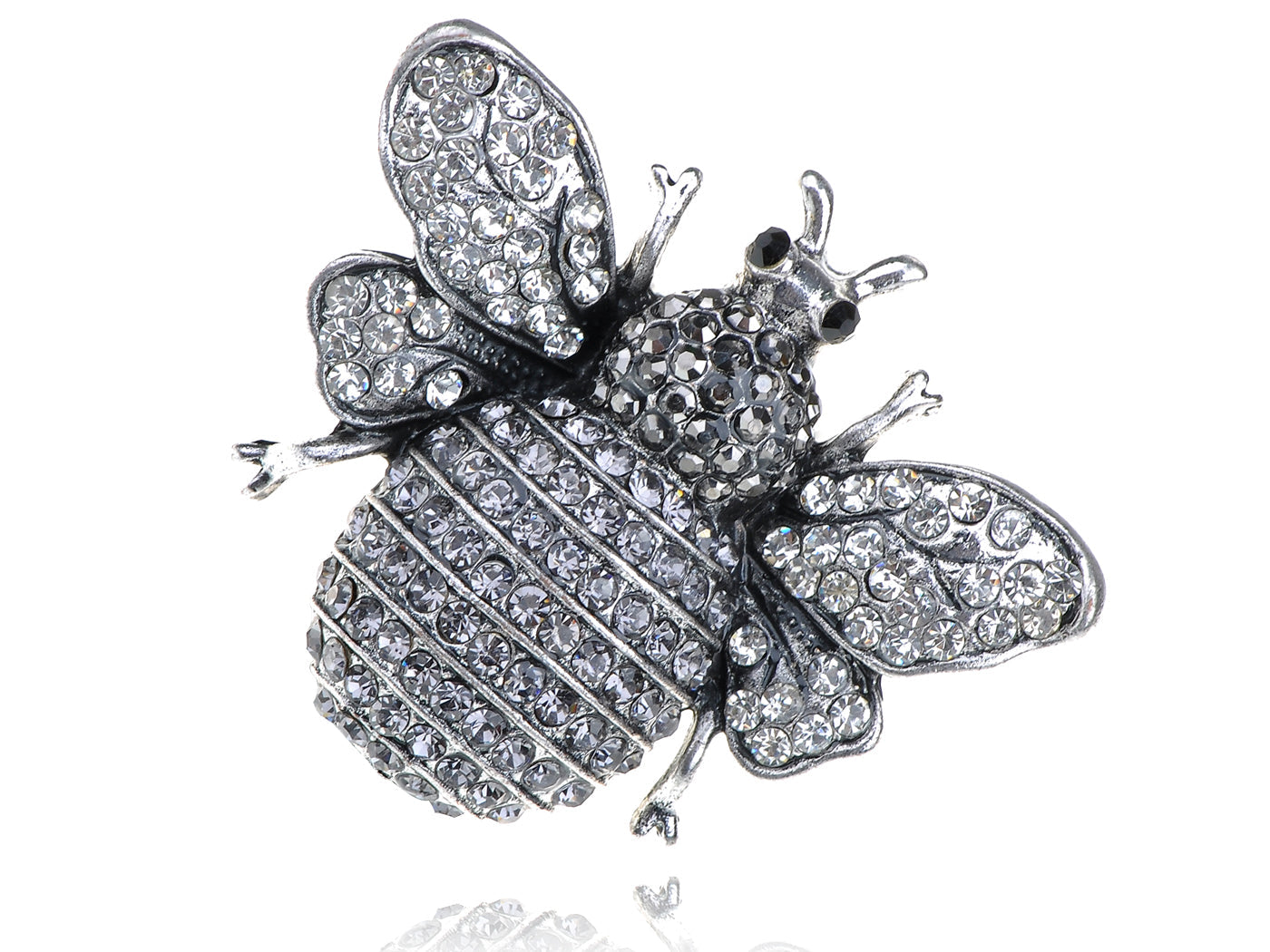 Rose Copper Sapphire Blue Colored Beetle Bee Brooch Pin