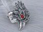 Antique Grey Falcon Hawk Eagle Bird Head Ring