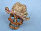 Giant Colorful Light Topaz Skull Cowboy Hat Statement Ring
