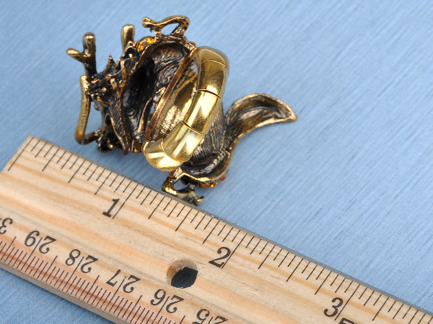 Topaz Color Vintage Medieval Fantasy Mystic Dragon Zodiac Ring