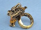 Topaz Color Vintage Medieval Fantasy Mystic Dragon Zodiac Ring