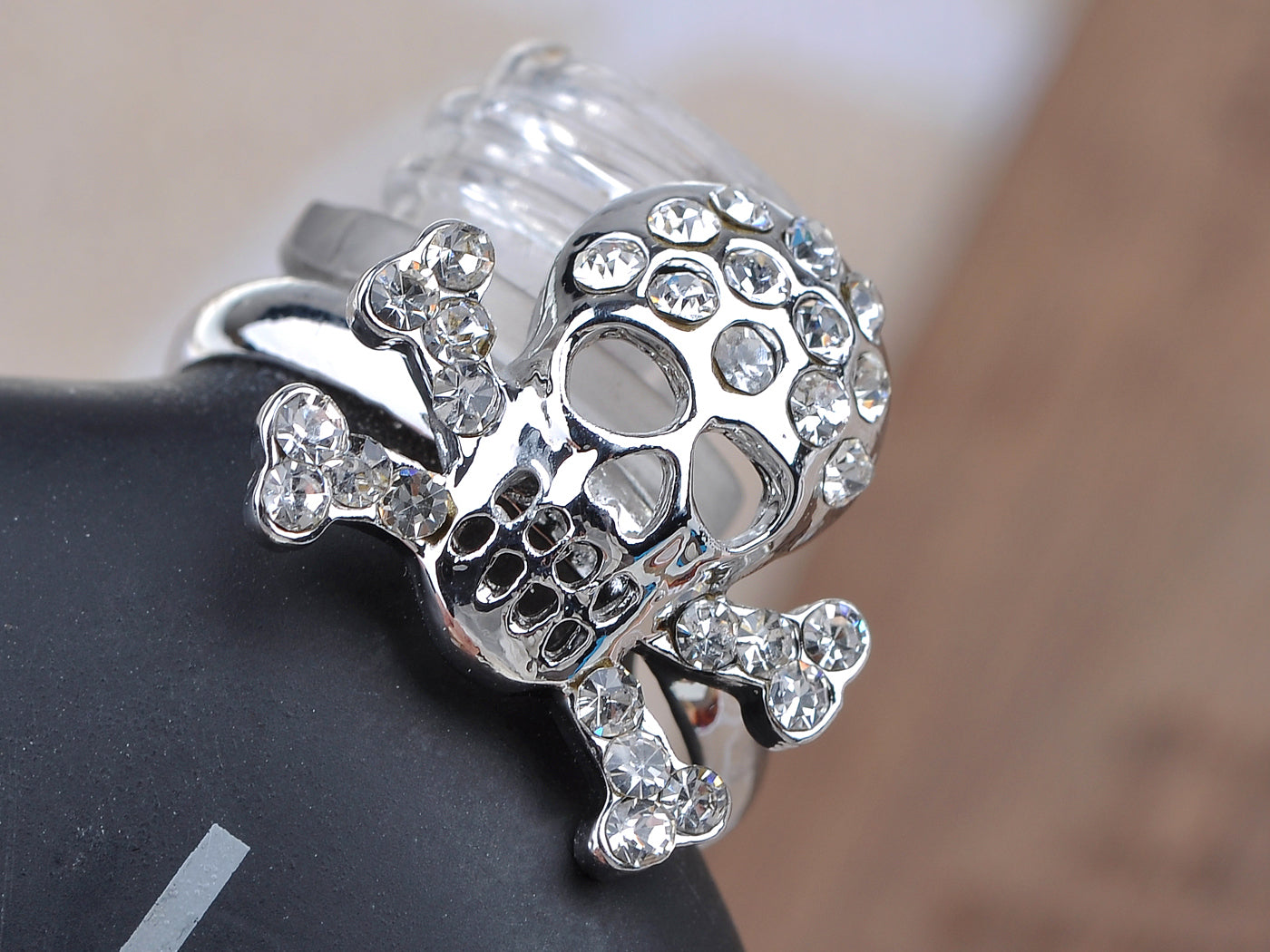 Anarchy Pirate Death Skull Bone Cross Biker Ring