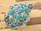 Antique Turquoise Bursting Aquatic Sea Foam Ring