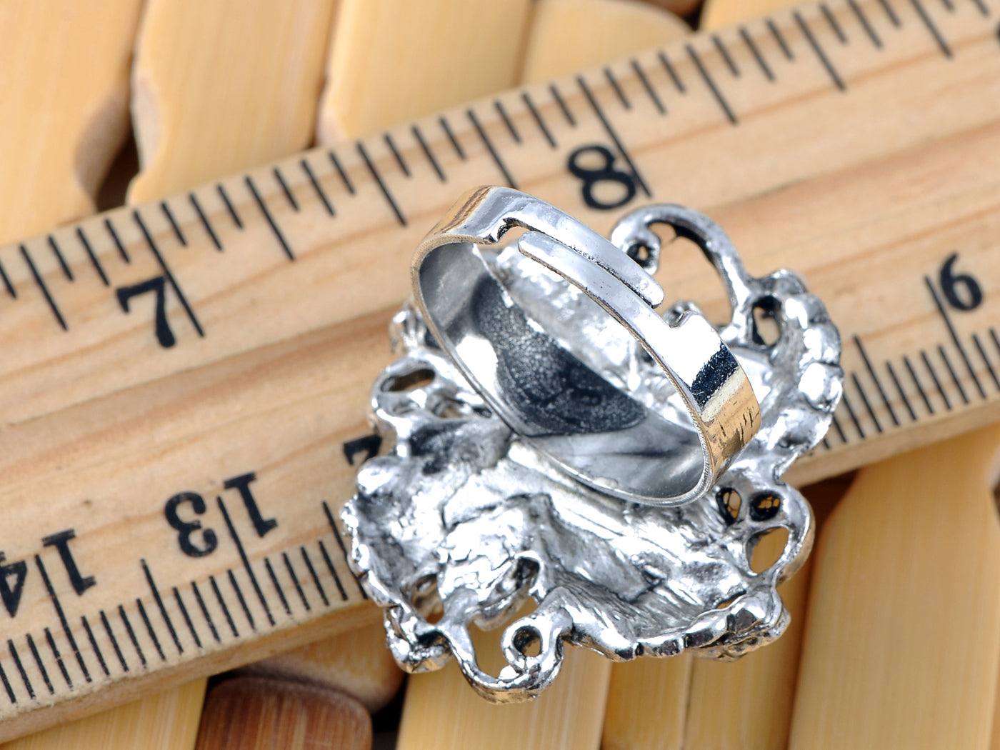 Turquoise Abstract Floral Flower Ring