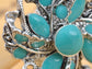 Turquoise Abstract Floral Flower Ring
