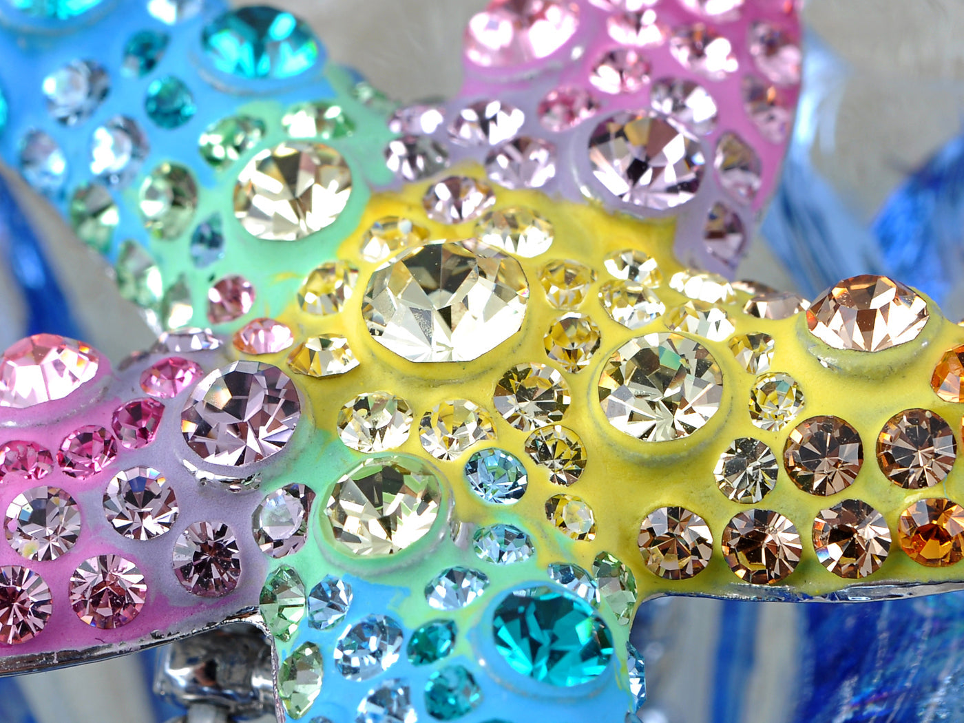 Neon Bright And Colorful Rainbow Dancing Starfish Stretch Ring