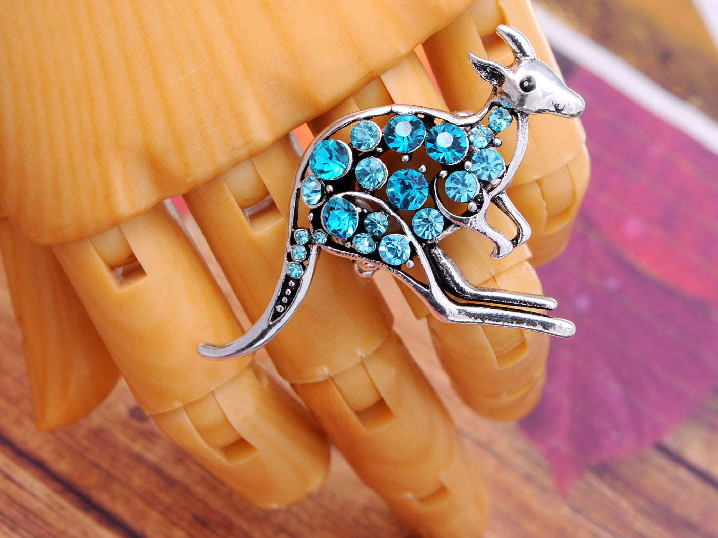 Antique Aquamarine Australian Kangaroo Statement Ring