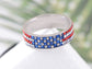 ALILANG Women Stainless Steel Ring American Flag Cubic Zirconia Eternity Band