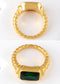 18K Gold Plated Sparkly Cubic Zirconia Geometry Statement Rings for Women Size 6-8