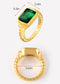 18K Gold Plated Sparkly Cubic Zirconia Geometry Statement Rings for Women Size 6-8