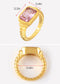 18K Gold Plated Sparkly Cubic Zirconia Geometry Statement Rings for Women Size 6-8